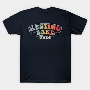 Retro Vintage Resting Bake Face Baking Cookie Funny Baker T-Shirt